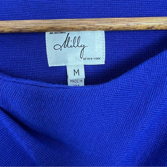 Milly Knit Cobalt Blue Wool Blend Dress Size Medium - Picture 6 of 11